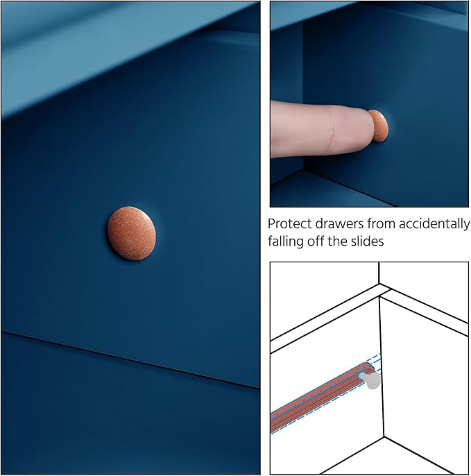 Yaheetech Wooden Bathroom Floor Cabinet, Side Storage Organizer Cabinet with 4 Drawers and 1 Cupboard, Freestanding Entryway Storage Unit Console Table, Bathroom Furniture Home Decor, Navy Blue