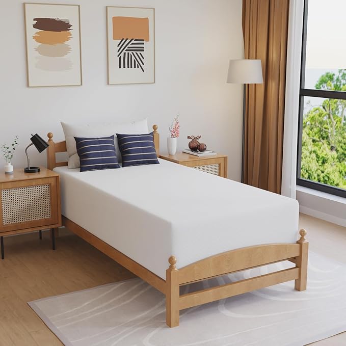 FDW 14 inch Gel Memory Foam Mattress Medium Firm Mattresses for Cool Sleep Relieving No Fiberglass CertiPUR-US Certified Mattress in a Box,Twin