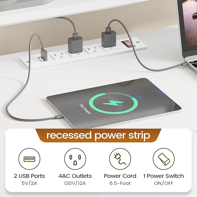 SEDETA White L Shaped Gaming Desk, 66" Home Office Desk with File Drawer, Power Outlet and Led Lights, Corner Computer Desk with Monitor Shelf, Printer Storage Shelves, for Two Person