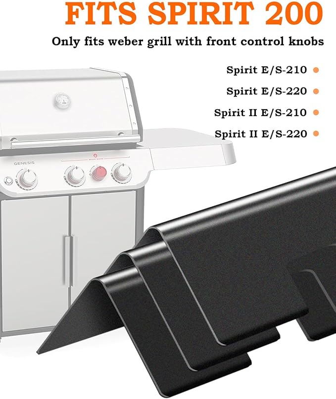 Flavorizer Bars 15.3 inch for Weber Spirit & Spirit 2 GS4 Grill Parts Spirit 200 E220 S220 S210 E210 Parts with Front Control, 3 Pcs Flavor Shields Grill Replacement Parts for Weber 7635 69899