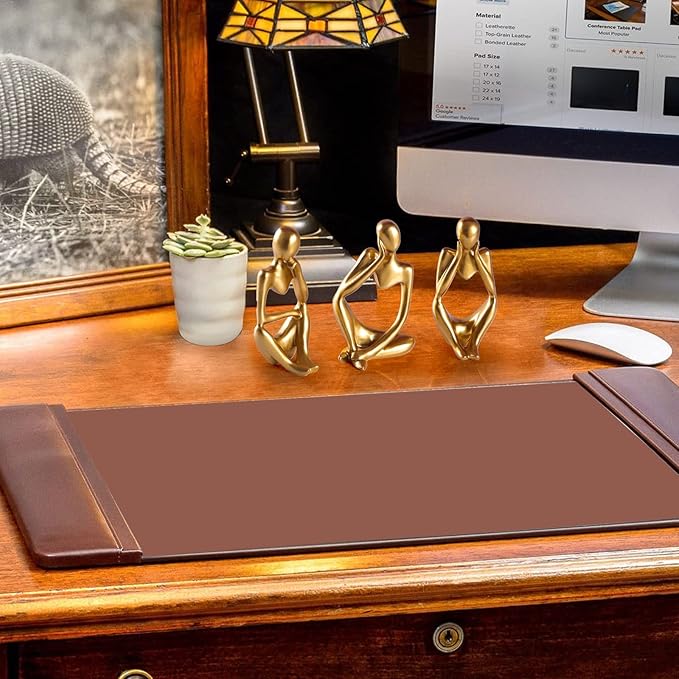 Thinker Statue Gold Decor Abstract Art Sculpture, Golden Resin Collectible Figurines for Home Living Room Office Shelf Decoration,Great Gifts Ideas (Gold)