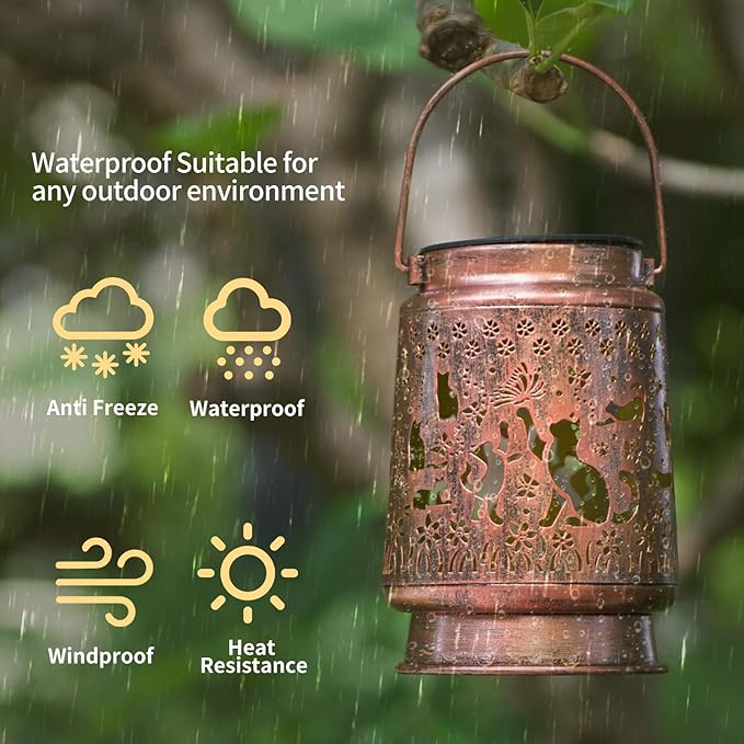 Styleonme Cat Lover Solar Light, Mother's Day Lantern Gift for Mom Grandma Women Sister, Hanging Image Cats Lanterns, Yard Corridor Garden Decor, Thanksgiving Day, Birthday Gifts