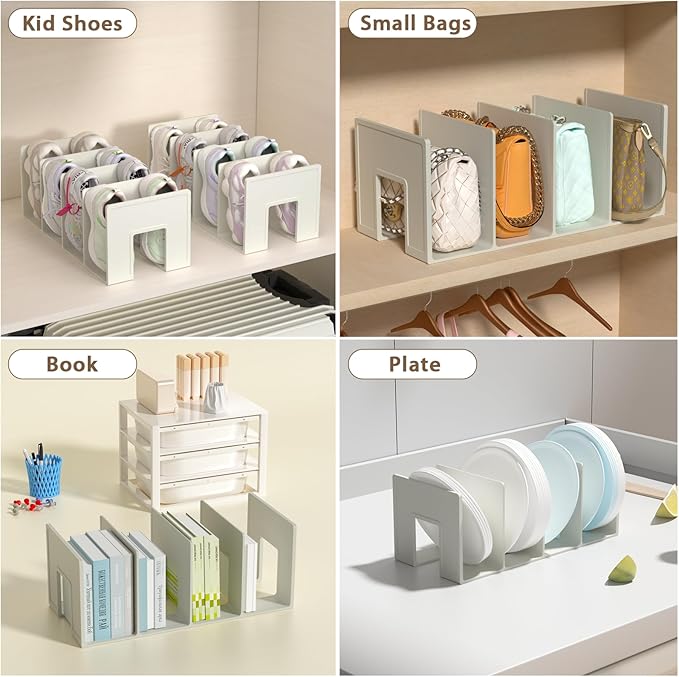 Kids Shoe Rack - 2 Pack Shoe Organizer for Toddlers & Children, Space-Saving Nursery Shoe Storage Shelf, Small Baby Shoes Display Rack for Closet/Entryway, for Desk File Book Organizer (White)