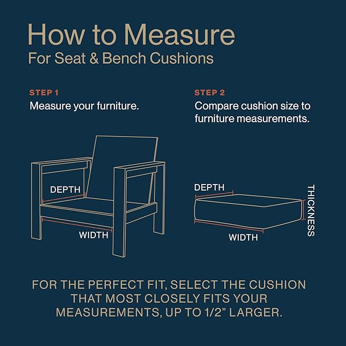 Honeycomb Outdoor Essentials Set of 2 Square Seat Pads, 19 x 19, Hampton Texture Neutral Dining Chair Cushions for Patio Furniture