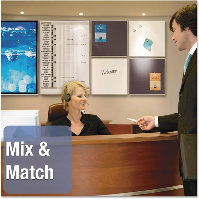 Quartet Matrix Modular Magnetic Whiteboard, 16" x 16", Includes Tray and Marker, Silver Aluminum Frame (M1616)