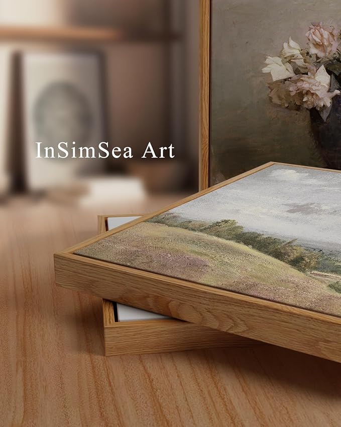 InSimSea Framed Canvas Wall Art Vintage Decor, Retro Floral Rustic Decorations for Living Room, Farmhouse Wall Decor for Living Room Bedroom, 24"x36"