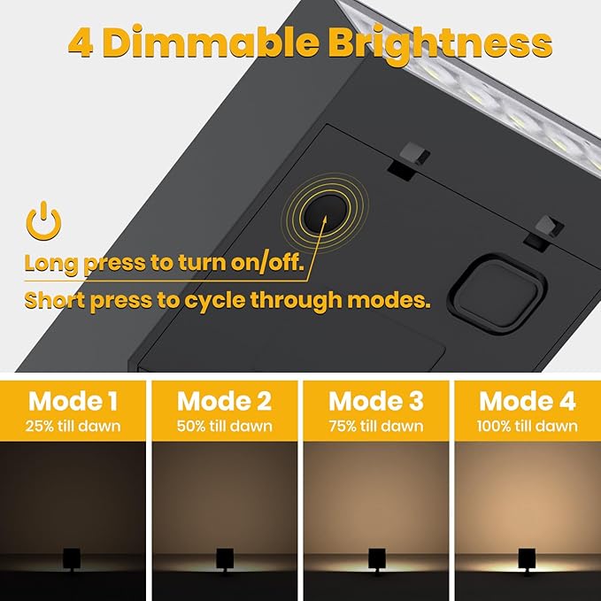 Solar Landscape Lights Outdoor, 3000K Dimmable Solar Pathway Lights, 500LM Solars Spot Light IP65 Waterproof for Walkway Lawn Yard, 2pcs