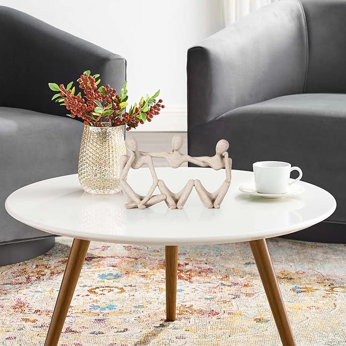 Thinker Statue Gold Decor Abstract Art Sculpture, Golden Resin Collectible Figurines for Home Living Room Office Shelf Decoration,Great Gifts Ideas (Conjoined Body-Sandstone)