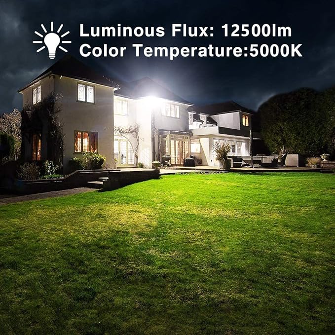 3 Pack 100W LED Flood Light, IP66 Waterproof Outside Flood Light, 11500LM Super Bright Outdoor Security Lights, 5000K Daylight White Floodlight for Yard Garden Playground Basketball Court Patio