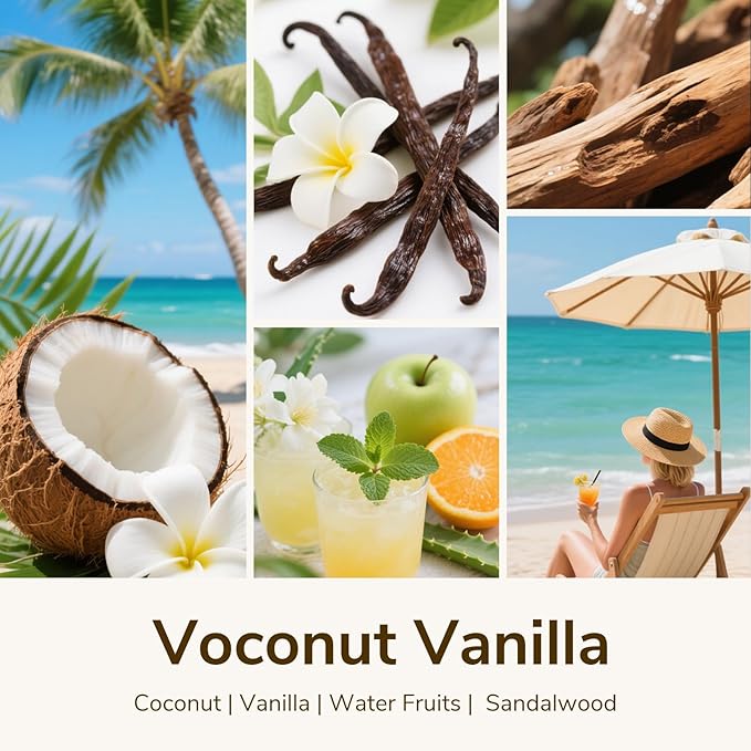 Goodpick Vanilla Coconut Candles, Scented Candle for Home, 22oz Soy Candles, Long Lasting 120hrs for Warmer Lamp, Odor Eliminating Gift