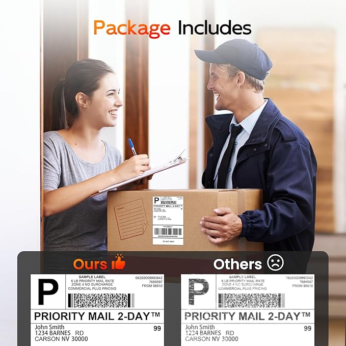 Thermal Shipping Label Printer 4X6 Upgraded, 2025 New Version Bluetooth Label Printer for Small Business and Package, Support iOS, Android, Windows, Mac, Compatible with Amazon, Shopify, USPS
