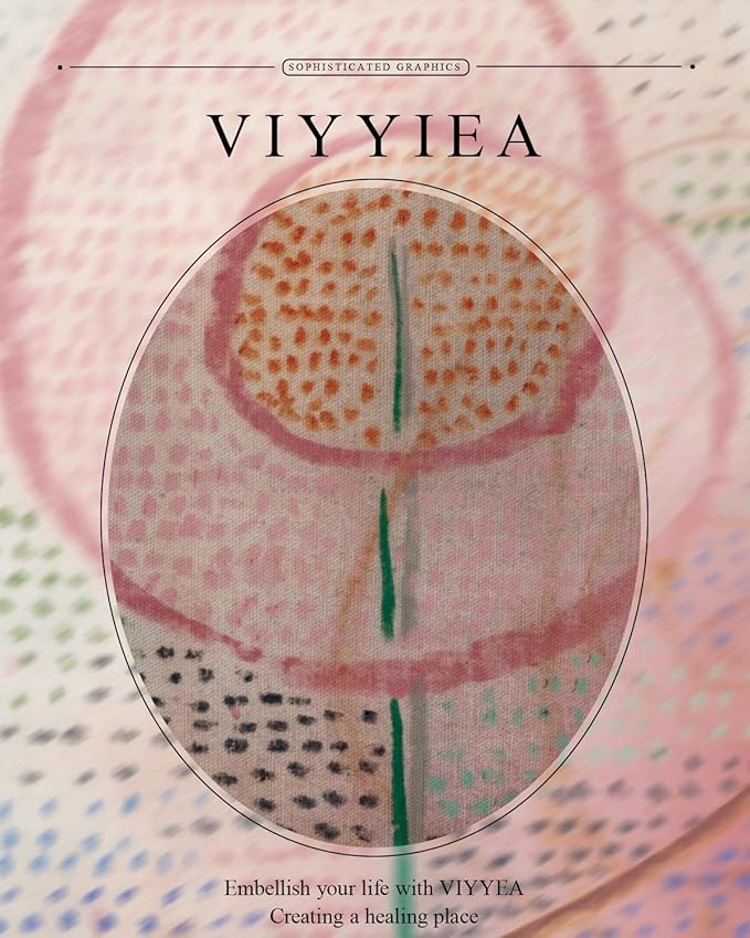 VIYYIEA Gold Framed Wall Art Canvas Print Home Decor Abstract Flower Wall Decor Vintage Aesthtic Pink Art Multicolor Painting Pictures Energetic Room Decorations for Bathroom Bedroom 11x14in