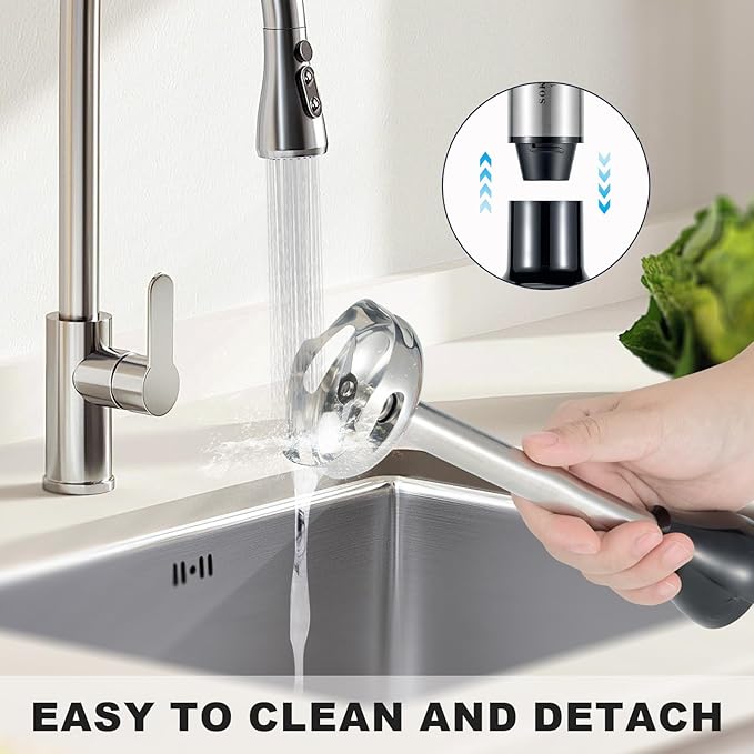 Immersion Blender, 5 Variable Speeds & Turbo, 4-In-1 Stainless Steel Handheld Blender Stick Mixer with Egg Whisk, Beaker & Chopper Bowl