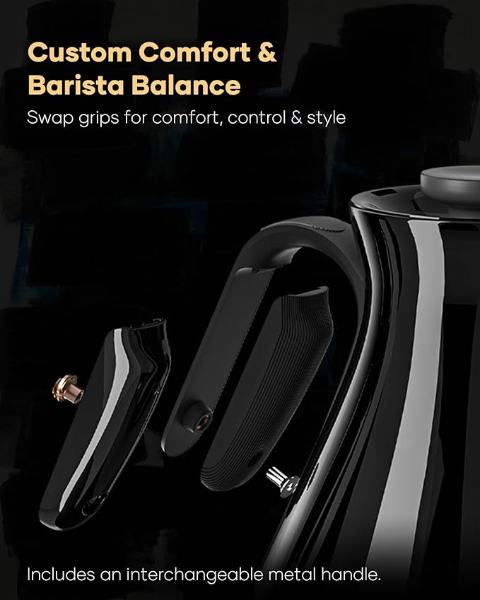 Cocinare Soulagues Electric Gooseneck Kettle, ±0.5℉ Temperature Control for Pour-over Coffee & Tea, Stainless Steel Interior, Quick Heating for Boiling Water (Soulages)