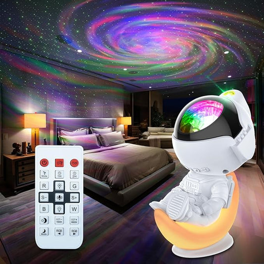 Rossetta Astronaut Projector, Space Projector Star for Bedroom, Galaxy Night Light with Timer and Remote, Kids Adults Room Decor Aesthetic, Gifts Christmas, Birthdays, White (HJ-XKD07)