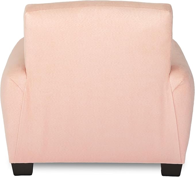 Toddler Personalized Armchair, Kids Upholstered Rocking Chair with Personalization, Toddler Chair with Personalized Name, Comfy Child Armchair, (Blush Suede, Legs)