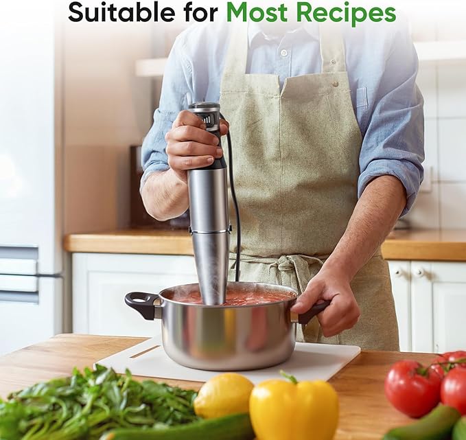 Immersion Blender Handheld 1100W 3 in 1 Corded Stick Hand Blenders for Kitchen with Trigger Speed Control, with Whisk, Milk Frother Attachemnts, Perfect Emulsifier for Soup, Smoothie, Puree