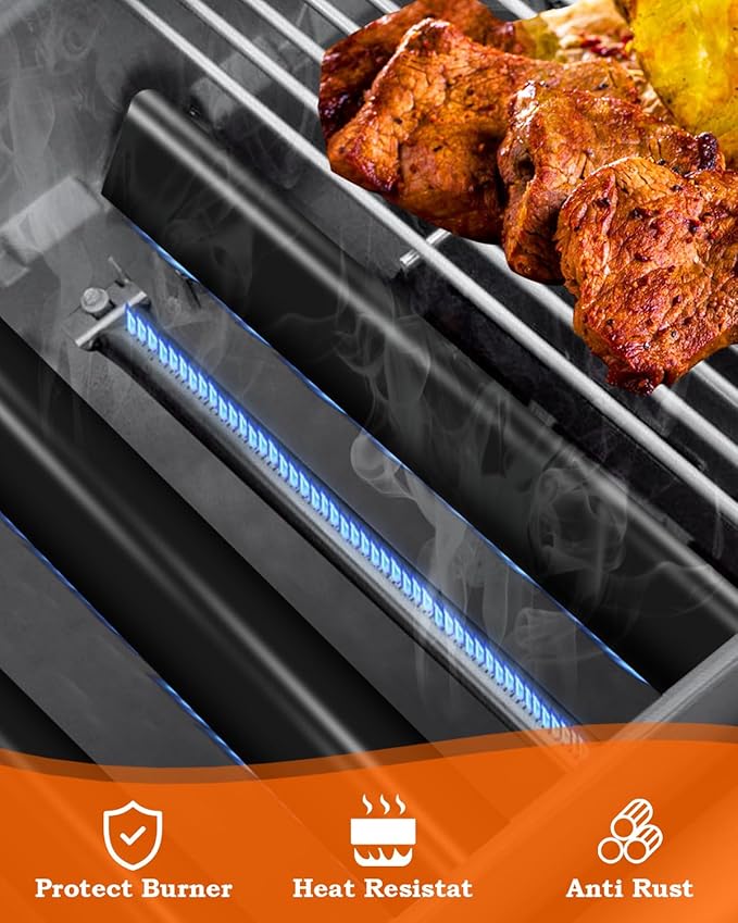 Flavorizer Bars 15.3 inch and Grill Burner Replacement for Weber Spirit 300 & Spirit II 300 Series Grills Parts Spirit 310, Spirit II 320 330 Grill Parts, Burner Tube Kit for Weber 7636 69787