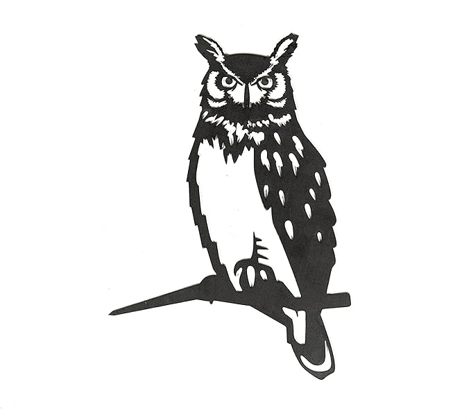 METALBIRD - Great Horned Owl - Outdoor Tree Ornaments in Corten Steel - Metal Art Proudly Made in The USA