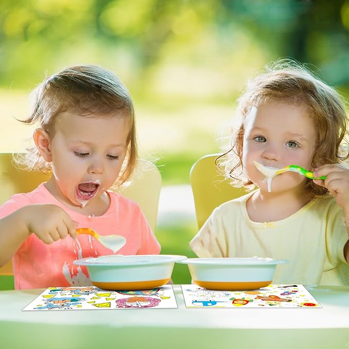 150 Pieces Disposable Paper Placemats Coloring Activity Sheets Paper Place Mats Bulk Dining Table Place Mats Set 14.5*10 Sublimation Placemat for Restaurant Christmas Party(Space Aminal Unicorn Theme）