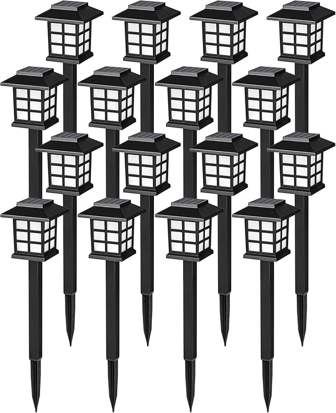 SOLPEX 16 Pack Solar Outdoor Lights, Path Lights, Walkway Lights Outdoor, Solar Garden Lights, Pathway Lights Waterproof for Garden, Yard, Landscape (Warm White)