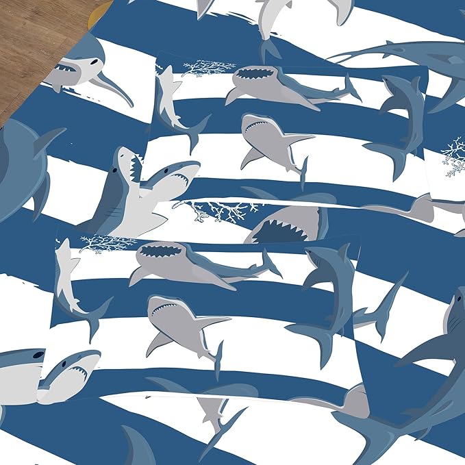 Tailor Shop Shark Comforter Sets King Size,Shark Bedding Sets for Boys Kids Teens with 2 Pillowcase…