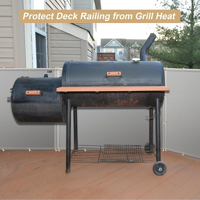 Heat Shield Behind Grill Heat Shield Mat for Deck Fence, Railing, Grill and Refrigerator, Heavy Duty Fireproof Cover and Screen Protect Deck Railing from Grill, 3'x6'