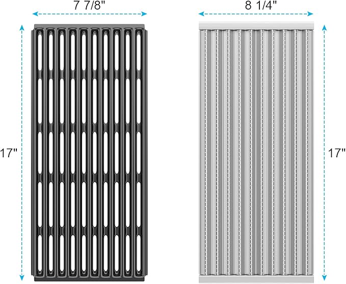BBQ-PLUS Infrared Emitter Plate and Cooking Grates Replacement Parts for Charbroil Commercial Infrared 3 Burner G466-0025-W1A 463242515 466242515 466242615 463242516 463243016 463367516