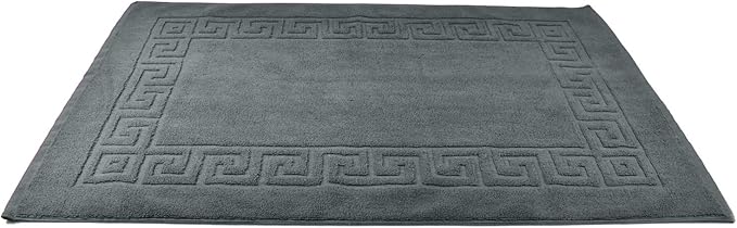 DAN RIVER Greek Bath Mat - Grey, 100% Ring Spun Cotton, Pack of 2, 20x32 inches, 800 GSM, Non-Slip, Absorbent, Quick Drying, Machine Washable Bathroom Floor Mats for Shower, Kitchen & Bath