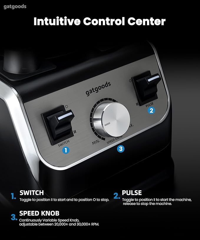 72 Oz Large Blender - 2200W Professional, High Speed Commercial Blender, Variable Speed, Self-Cleaning, Dishwasher Safe