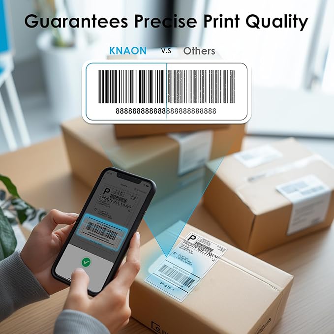 Bluetooth Thermal Shipping Label Printer, 4x6 Portabel Thermal Address Label Printer for Small Bussiness, Compatible with iPhone,Android,Windows,Mac,Chromebook –Works with eBay Shopify USPS&More