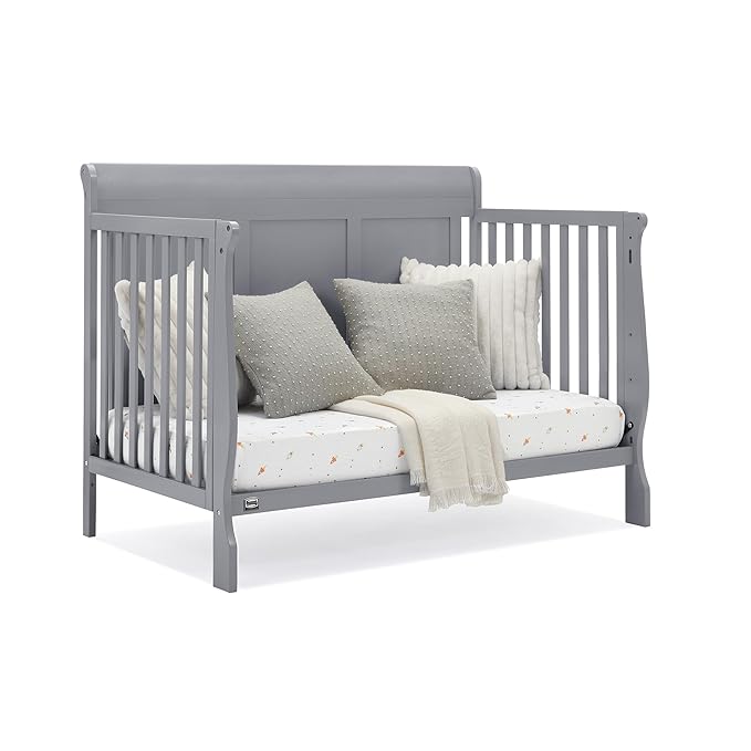 Simmons Kids Carter 6-in-1 Convertible Crib - Greenguard Gold Certified, Grey