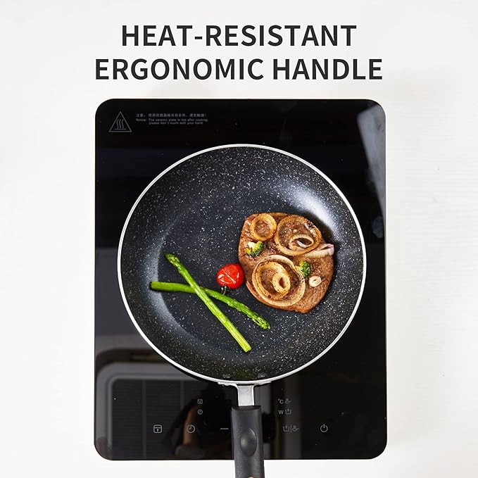 Frying Pan 3-Piece Set, Nonstick Skillet Set for Induction Cooktop, Frying Pan Nonstick 8 Inch+9.5 Inch +11 Inch (Black)