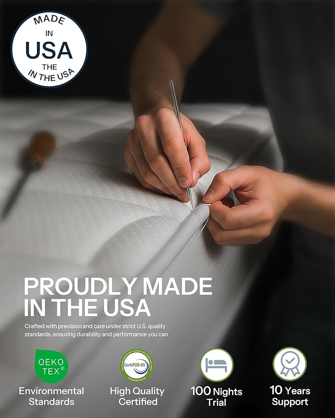 12 Inch King Memory Foam Mattress for Pressure Relief, Cooling Gel Memory Foam Mattress in a Box, Made in USA King Bed Mattresses, Medium Firm, CertiPUR-US Certified, Motion Isolation, CY-12-K