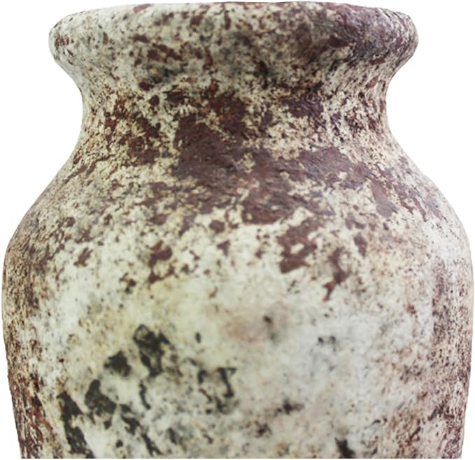roro Handmade Rustic 7-Inch Brown Rustic Ceramic Vase - Antique Indoor Outdoor with an Elegant Classic -Shaped Design