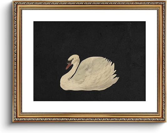 VIYYIEA Gold Framed Wall Art Canvas Print Home Decor Wall Decorations Grace Swan Art Painting Pictures Rustic Bathroom Wall Decor Farmhouse Wall Decor for Living Room Bedroom Office Decor 16x20in