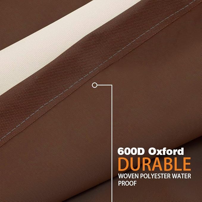 Vailge Waterproof Patio Furniture Set Cover with Padded Handles, Patio/Outdoor Table Cover, Patio/Outdoor Dining Rectangular Table Chairs Cover(Large,Beige & Brown)