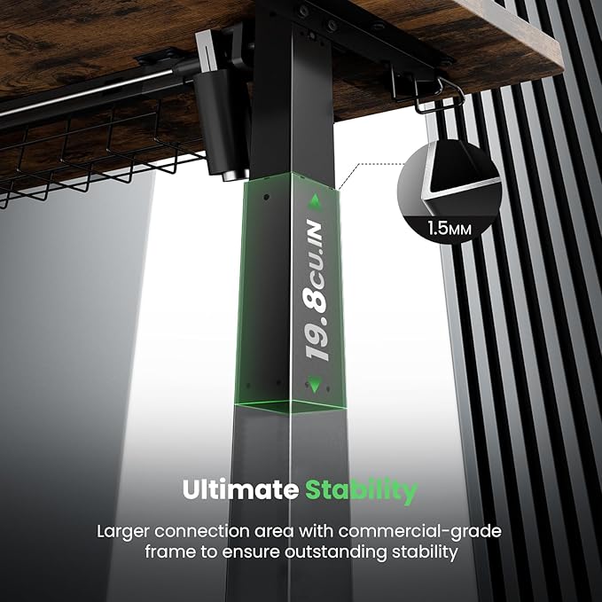 SIAGO Electric Standing Desk Adjustable - 48 x 24 Inch Sit Stand up Desk with Cable Management - 3 Memory Preset Adjustable Height Table