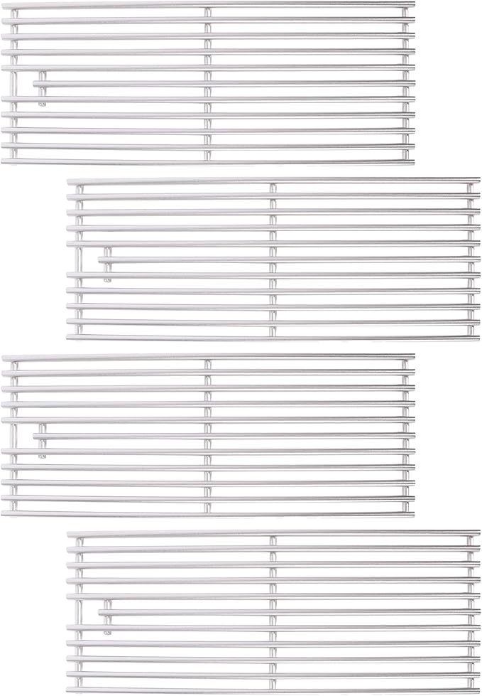 4 Pc 304 Heavy Duty Cast Stainless Steel 5/16" Rod BBQ Cooking Grill Grates Replacement Parts for Blaze Grill 3, 4, 5 Burner Blaze Grill Models, AOG, RCS, Summerset Sizzler, Stainless Steel 18 x 7-3/8