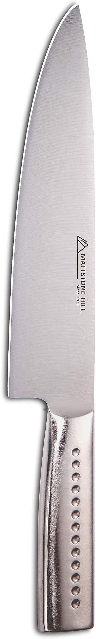 Chef Knife - MATTSTONE HILL 9 Inch Professional Kitchen Knife, German Steel Ultra Sharp Chefs Knife, Vegetable Knife, 304 Stainless Steel Handle
