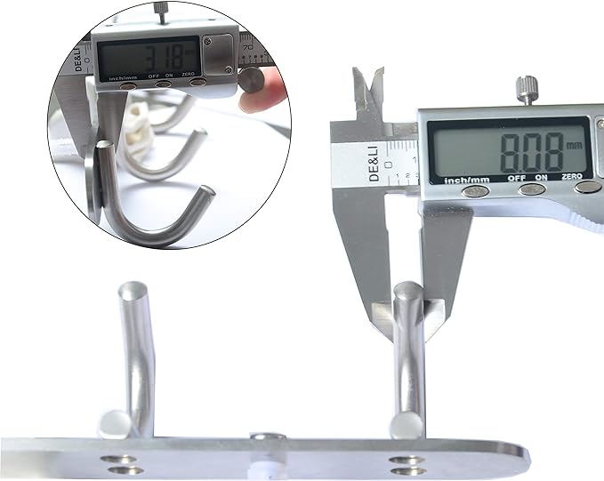 Coat Hook Rack Wall Mounted - Sagmoc Towel Hook Rail with 6 Round Hooks/16-inch/304Stainless Steel Brushed Nickel/Super Easy Installation/Rust and Water Proof/Perfect Home Storage & Organization