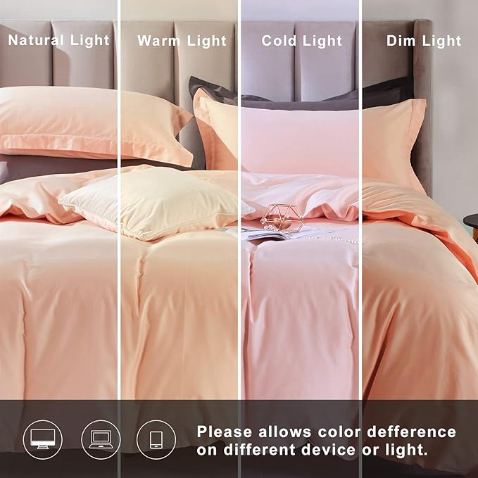 MILDLY King Duvet Cover Set Pink 100% Long-Staple Cotton Sateen Weave Luxury Soft Comforter Cover Set 3 Piece with Zipper Closure & Corner Tie (No Comforter)