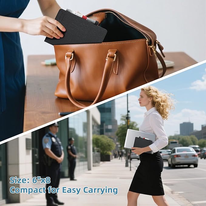 Double-Sided White Board - A5 Portable Whiteboard - Ultra-Thin 0.3" Small Dry Erase Board with 1 Marker & Anti-Ghosting Surface | Magnetic-Ready | Mini Foldable for Office,Home,Meeting(Black)