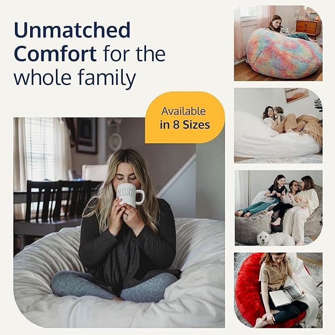 Ultimate Sack Kids Bean Bag Chair, Oversize Bean Bag Chair for Adults, Comfy Chair Bean Bag Couch Lounge Sofa Loveseat Furniture | Teal Suede