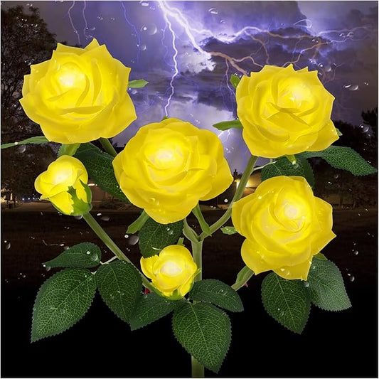 TYNLED Outdoor Solar Garden Stake Lights,Upgraded LED Solar Powered Light with 6 Rose Flowers, Waterproof Solar Decorative Lights for Patio Pathway Courtyard Garden Lawn