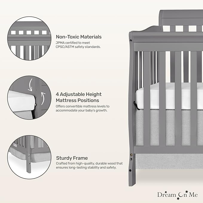 Dream On Me 5 in 1 Brody Convertible Crib with Changer