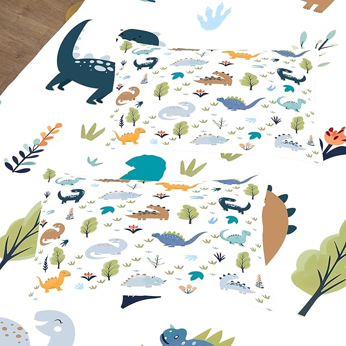 Tailor Shop King Dinosaur Kids Bedding Set for Boys, King Dinosaur Kids Comforter Sets for Boys, 3 Pieces Soft Lightweight for All Seasons