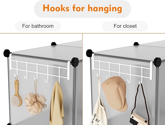 HOMIDEC Closet Organizer, 12-Cube Closet Organizers and Storage, Portable Closet Shelves, Clothing Storage (Grey)