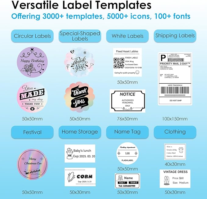 Bluetooth Thermal Shipping Label Printer, 4x6 Portabel Thermal Address Label Printer for Small Bussiness, Compatible with iPhone,Android,Windows,Mac,Chromebook –Works with eBay Shopify USPS&More