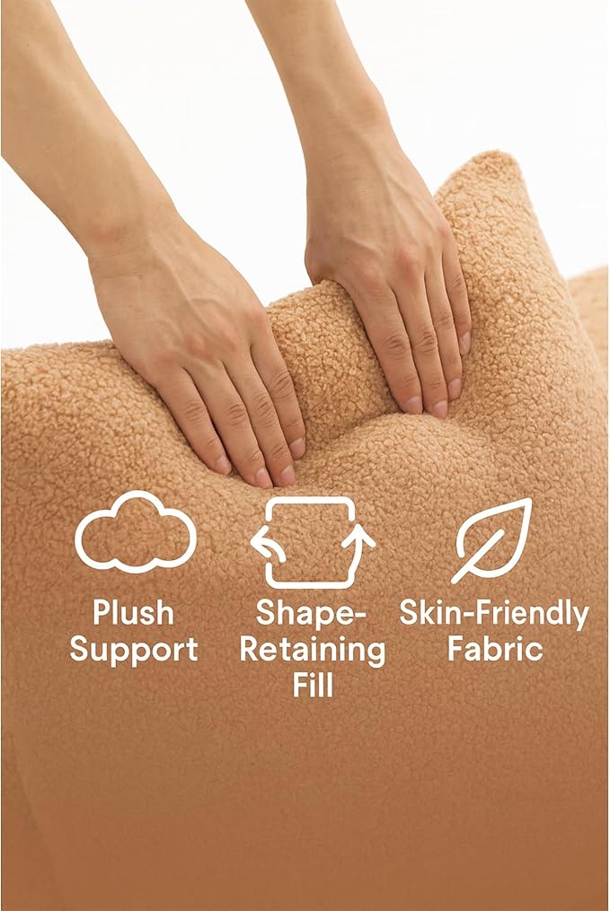 KEIKI L-Shape Cloud Sectional Sofa, 96” Modern Modular Boneless Couch with Left Chaise Lounge, Upholstered Couches for Living Room Bedroom, Brown